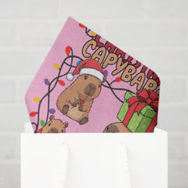Süße Capybara-Weihnachtslichter Festliche Party Ro Seidenpapier