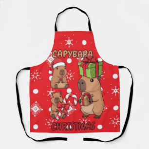 Süße Capybara-Weihnachtslichter Festliche Party Schürze