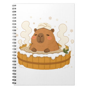 Süße Capybara-Winter-Onsen-Schneehotelspringquelle Notizblock