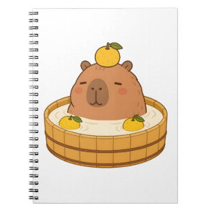 Süße Capybara-Yuzu-Bad-Onsen-Kawaii-Notizbuch Notizblock