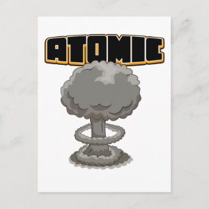 Süße Cartoon-Atom-Pilzwolke Postkarte