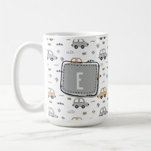 Süße Cartoon-Autos Personalisiertes Monogramm Kaffeetasse