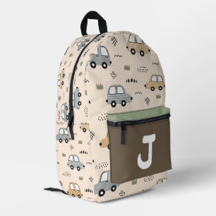 Süße Cartoon-Autos Personalisiertes Monogramm Kind Bedruckter Rucksack