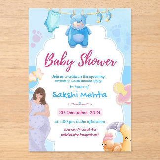 süße Cartoon-Baby-Party-Acryleinladung Acryleinladungen