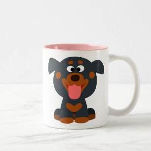 Süße Cartoon-Baby-Rottweiler-Tasse Zweifarbige Tasse