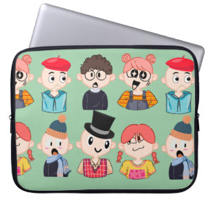Süße Cartoon-Charaktere Laptop-Hülle, Eigenartige Laptopschutzhülle