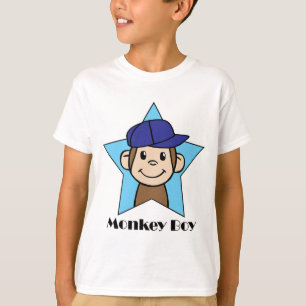 Süße Cartoon-Cliparts glücklicher Affe in Stern mi T-Shirt