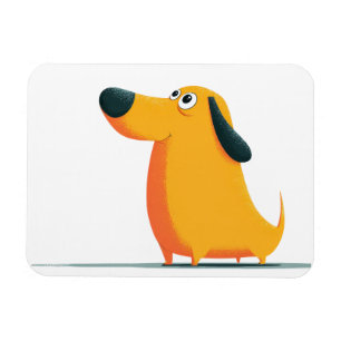 Süße Cartoon-Dachshund-Illustration – Lustige Wurs Magnet