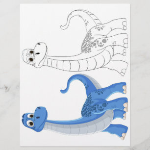 Süße Cartoon-Drache-Färbseite Flyer