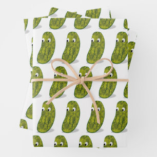 Süße Cartoon-Eingemachte-Zurken-Zeichnung Geschenkpapier Set