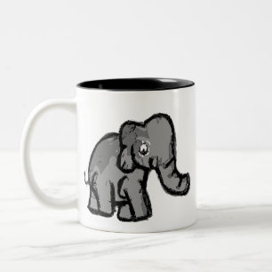 Süße Cartoon-Elefanten-Kaffeetasse für Kinder Zweifarbige Tasse