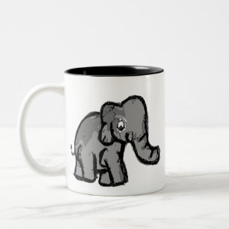 Süße Cartoon-Elefanten-Kaffeetasse für Kinder Zweifarbige Tasse