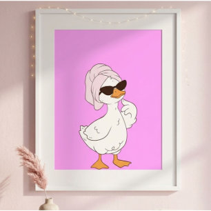 Süße Cartoon-Enten-Wandkunst Adorable Ente Poster
