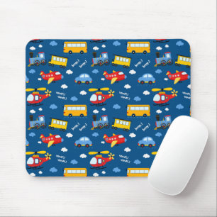Süße Cartoon-Fahrzeuge Muster  Mousepad