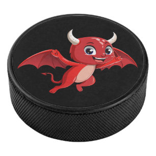 Süße Cartoon fliegender Teufel Eishockey Puck