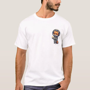 Süße Cartoon-Fuchs-Astronautin mit Raumanzug T-Shirt
