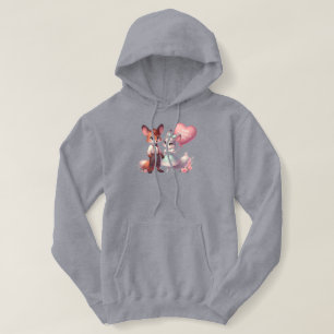 Süße Cartoon-Füchse Valentinstag Hoodie