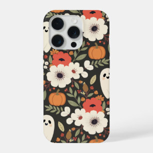 Süße Cartoon-Geister Blumen Kürbisse Halloween iPhone 15 Pro Hülle