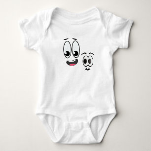 Süße Cartoon-Gesichts-Emoticons – Nachdenklich & L Baby Strampler