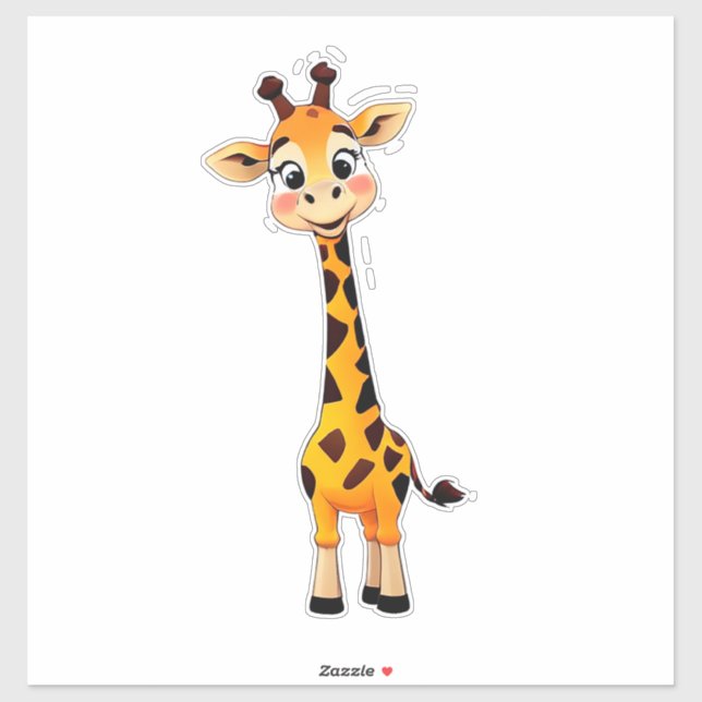 Süße Cartoon-Giraffe Aufkleber (Blatt)