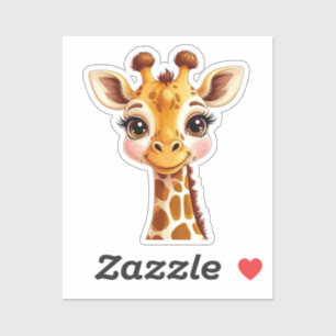 Süße Cartoon-Giraffe lächelnd Aufkleber