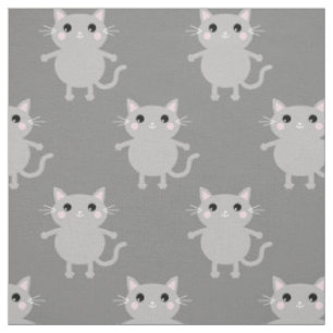 Süße Cartoon Graue Katzen Baby Kinderzimmer Raum Stoff