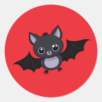Süße Cartoon-Halloween-Fledermaus-Aufkleber Runder Aufkleber