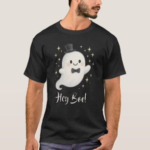 Süße Cartoon-Hey-Boo-Geister-Halloween T-Shirt