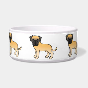 Süße Cartoon-Hirschkuh-Alter-Englischer-Mastiff-Hu Napf