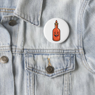 Süße Cartoon-Hot-Sauce-Flasche-Meme Button