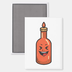 Süße Cartoon-Hot-Sauce-Flasche Meme Magnet