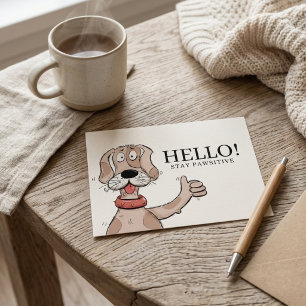 Süße Cartoon-Hund-Daumen-Hoch-Typografie-Aufkleber Mousepad