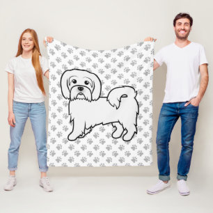 Süße Cartoon-Hund-Illustration eines Coton De Tule Fleecedecke