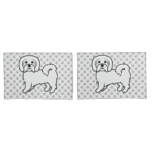 Süße Cartoon-Hund-Illustration eines Coton De Tule Kissenbezug