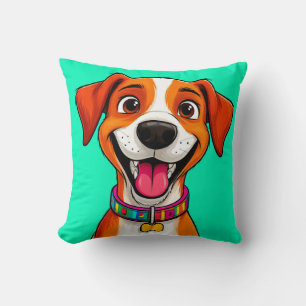 Süße Cartoon-Hund-Illustration Kissen
