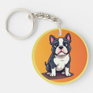 Süße Cartoon-Hund-Illustration Schlüsselanhänger