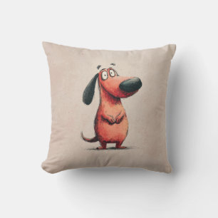 Süße Cartoon-Hund-Skizzen-Illustration Kissen