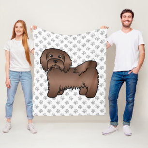 Süße Cartoon-Hunde-Illustration eines Chocolate Ha Fleecedecke