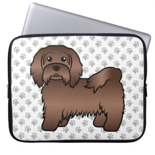 Süße Cartoon-Hunde-Illustration eines Chocolate Ha Laptopschutzhülle