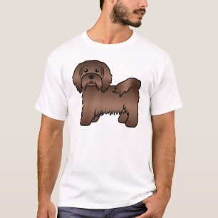 Süße Cartoon-Hunde-Illustration eines Chocolate Ha T-Shirt