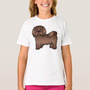 Süße Cartoon-Hunde-Illustration eines Chocolate Ha T-Shirt