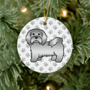 Süße Cartoon-Hunde-Illustration eines silbernen Ha Keramik Ornament