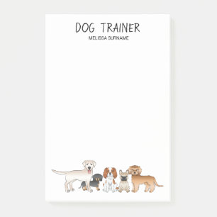Süße Cartoon-Hunde-Illustration - Hundetrainer Post-it Klebezettel