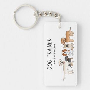 Süße Cartoon-Hunde-Illustration - Hundetrainer Schlüsselanhänger