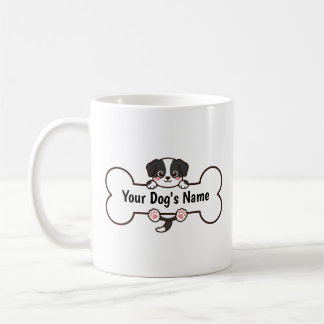 Süße Cartoon-Hundeknochen mit individuellem Namen  Kaffeetasse