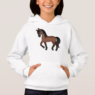 Süße Cartoon-Illustration eines kastanienbraunen T Hoodie
