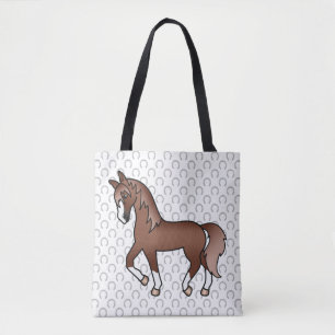 Süße Cartoon-Illustration eines kastanienbraunen T Tasche