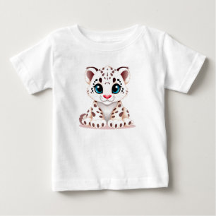 Süße Cartoon-Illustration eines Schneeleopardenbab Baby T-shirt