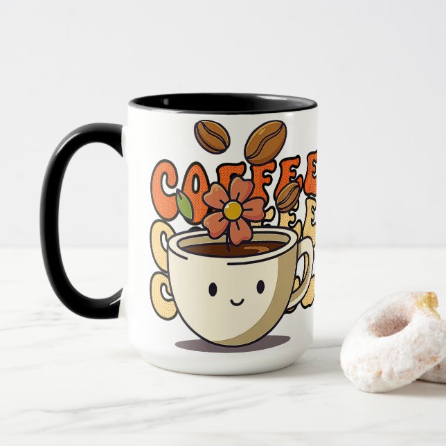 Süße Cartoon-Kaffeetasse Tasse (Mit Donut)