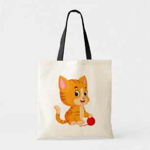 Süße Cartoon-Kätzchen Verrückte Katze Orange Tabby Tragetasche